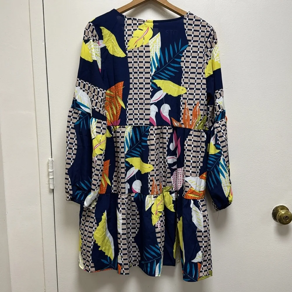 Colorful printed dress.